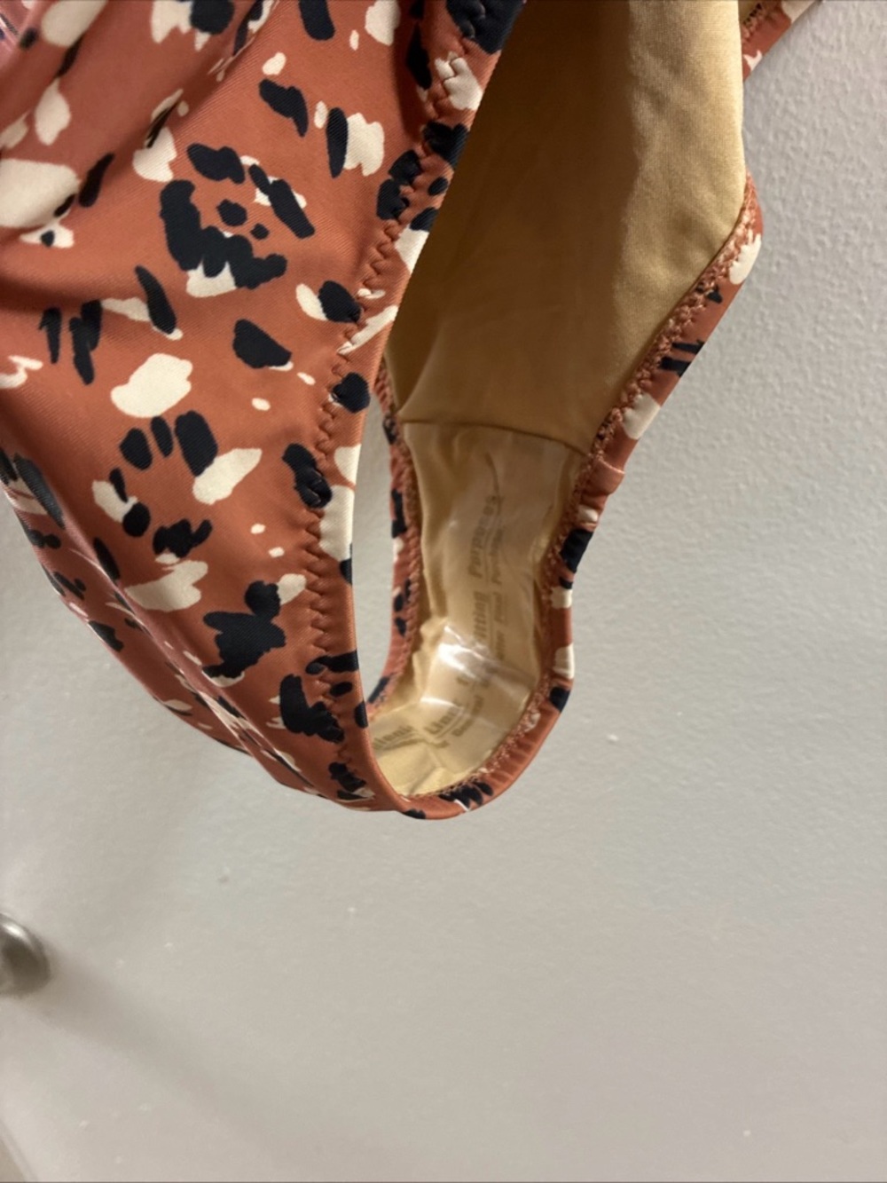 Old Navy Rust Leopard Print Cowl One-Piece Swimsuit - Picture 7 of 7
